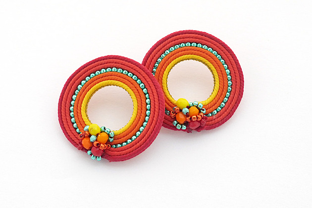 kolczyki soutache Słoneczne koła