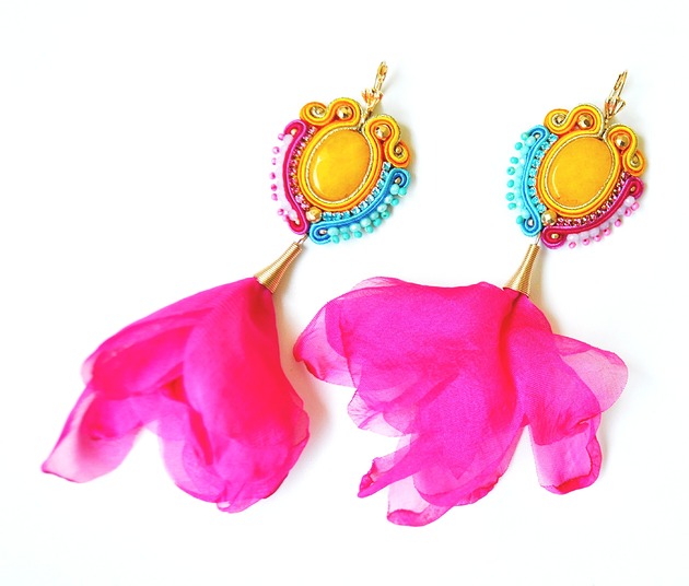 kolczyki soutache Sutaszowe kolczyki  SUNRISE