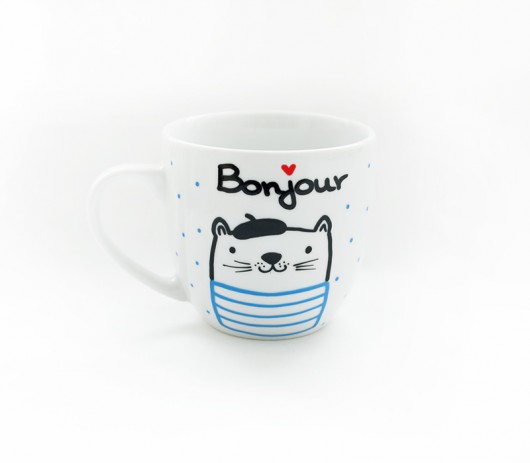 Bonjour - XL kubek porcelanowy  miamilu