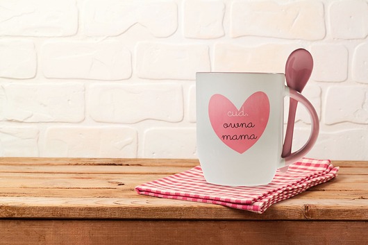 Kubek z  łyżeczką - Cudowna mama AllbagAllprints