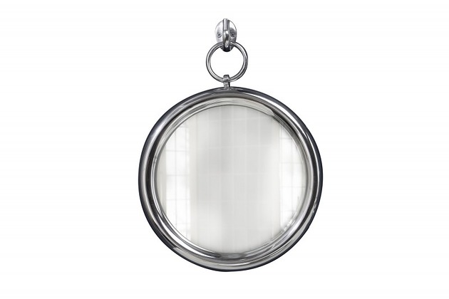 lustra stojące i wiszące Lustro wiszące Portrait srebrne metalowe 30cm