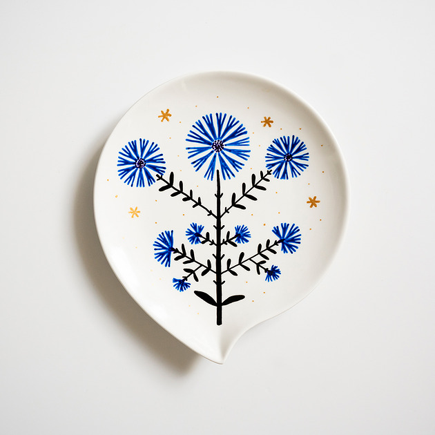 Ozdoby na ścianę Talerz na ścianę - chabry