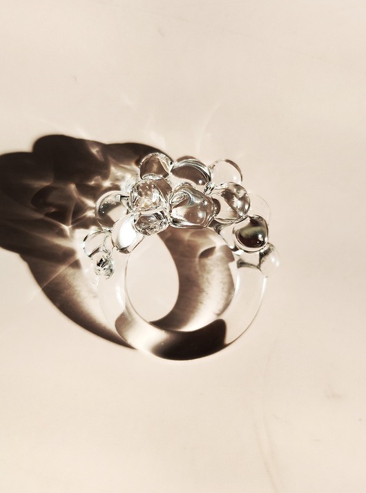 pierścionki - różne Szklany pierścionek "Bubble"