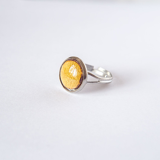 pierścionki srebrne Pierścionek żółty spękany 12 mm