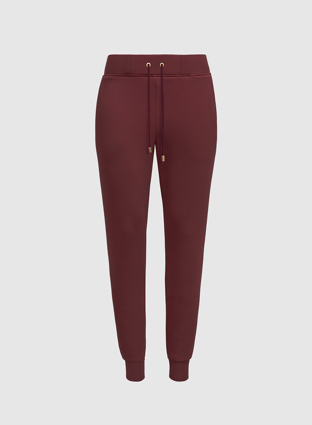 spodnie materiałowe damskie Spodnie joggersy bordo