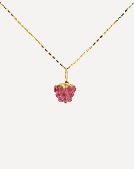 złote naszyjniki Naszyjnik pozłacany Berry Love z maliną