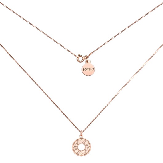 złote naszyjniki Naszyjnik z różowego złota ze słońcem