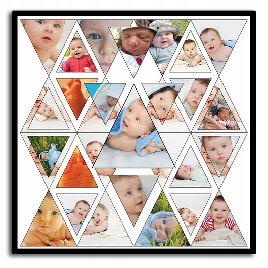plakaty Plakat geometryczny kolaż z 35 zdjęciami, personalizowany