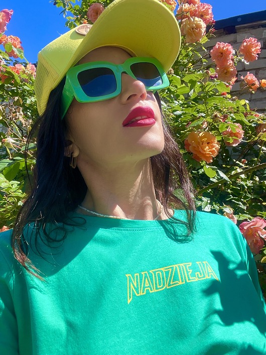 t-shirt damskie Zielona koszulka Damska Nadzieja