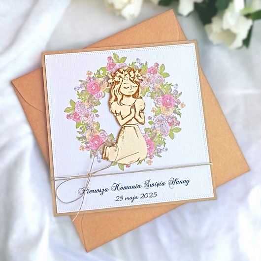 kartki na komunię Kartka, PERSONALIZACJA : I Komunia Święta : dziewczynka III