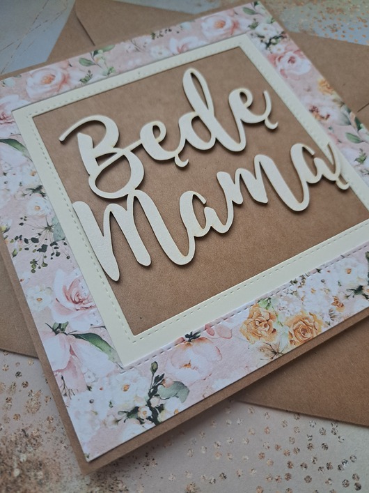 kartki scrapbooking Kartka z napisem "Będę mamą"