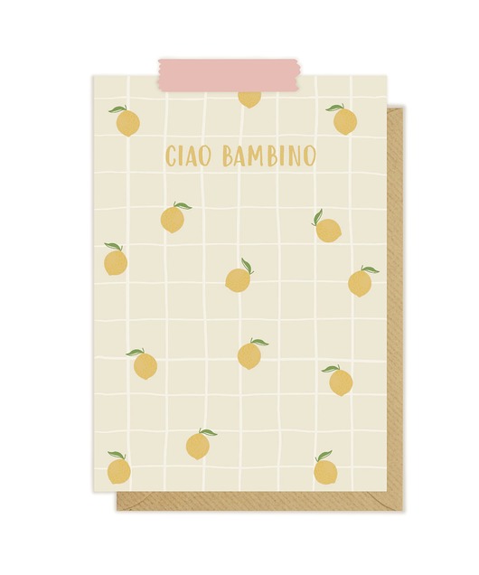 kartki okolicznościowe - wydruki Kartka baby shower minimalistyczna ciao bambino!