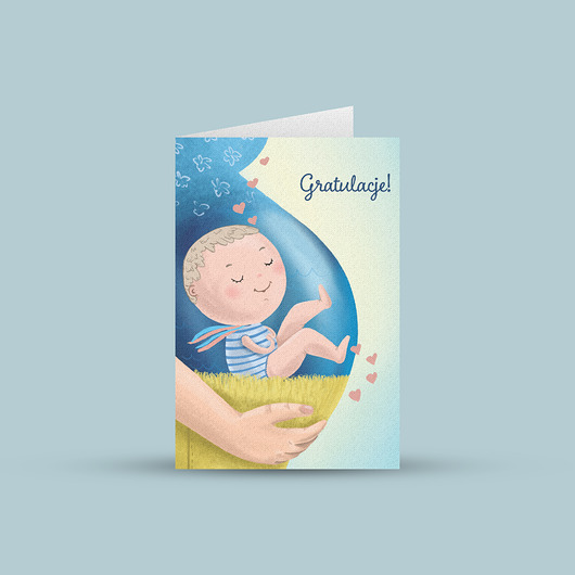 kartki okolicznościowe - wydruki Kartka z okazji narodzin dziecka- Gratulacje!