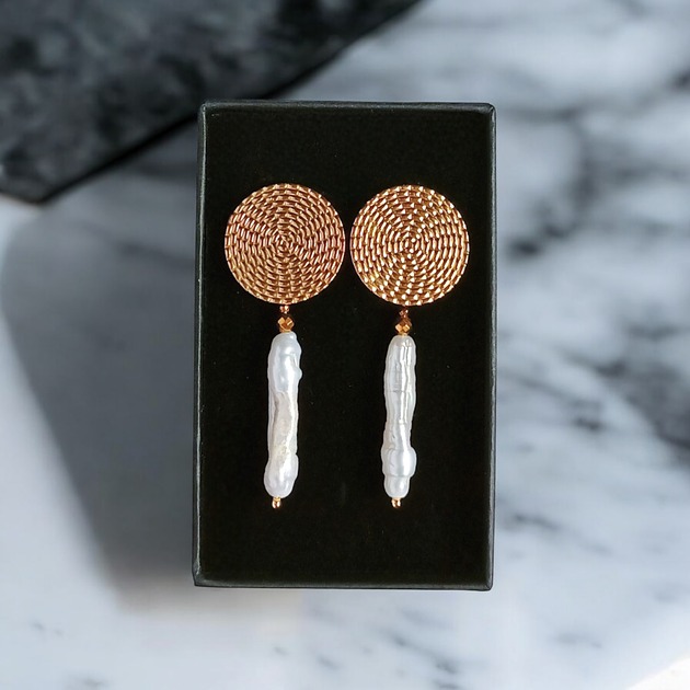 kolczyki z kamieniami Długie perły : kolczyki : wyjątkowy prezent PREMIUM : III