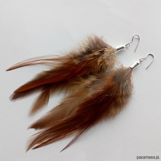 kolczyki z piórami PIÓRKO kolczyki