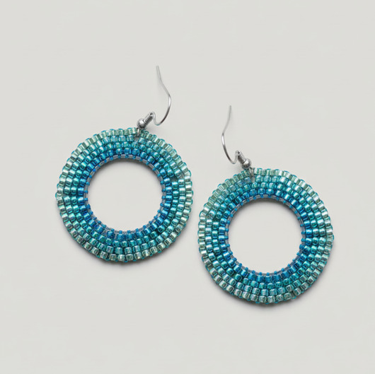 kolczyki szklane Kolczyki w morskich odcieniach z gradientem