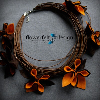 Czekolada z Pomarańczą -Biżuteria Autorska FlowerFelt Design