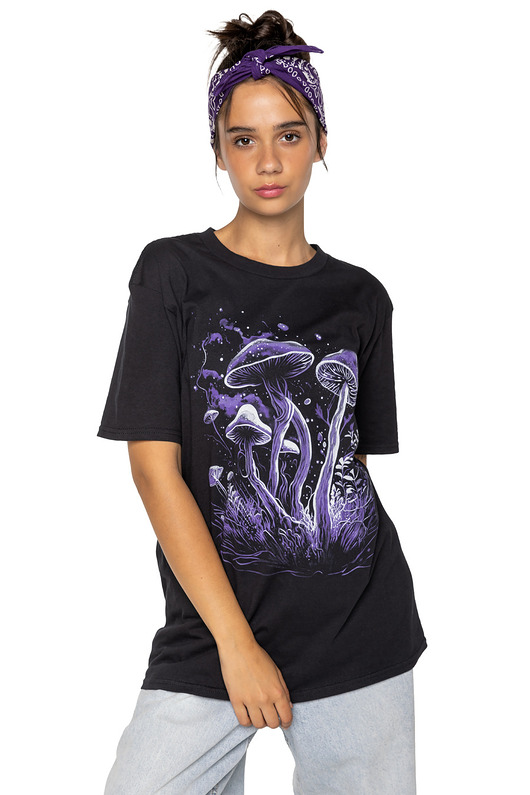 t-shirt damskie Koszulka loose fit UNDERWORLD Mushrooms