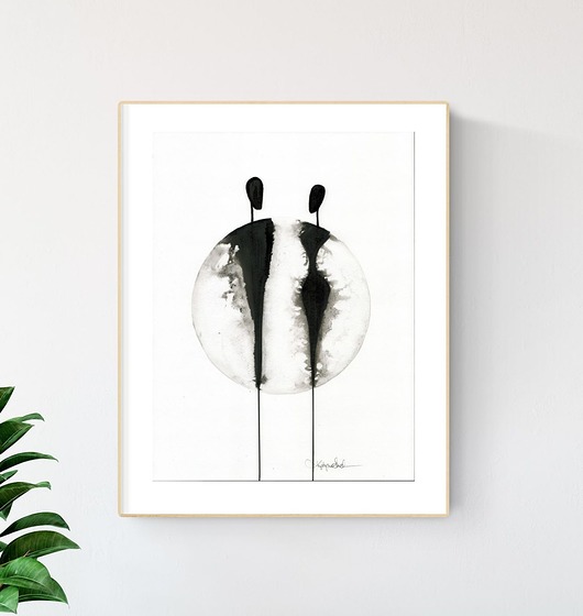 grafika 30x40 cm wykonana ręcznie, abstrakcja Krystyna Siwek Art