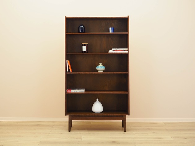 półki Regał orzechowy, duński design, lata 70, projektant: Johannes Sorth