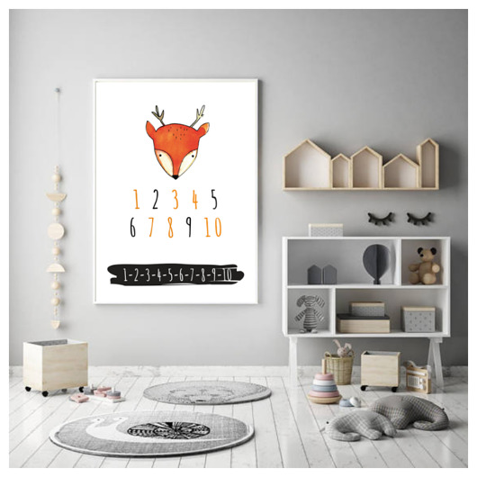 cyfry Skandynawski plakat  edukacyjny Plakatowka
