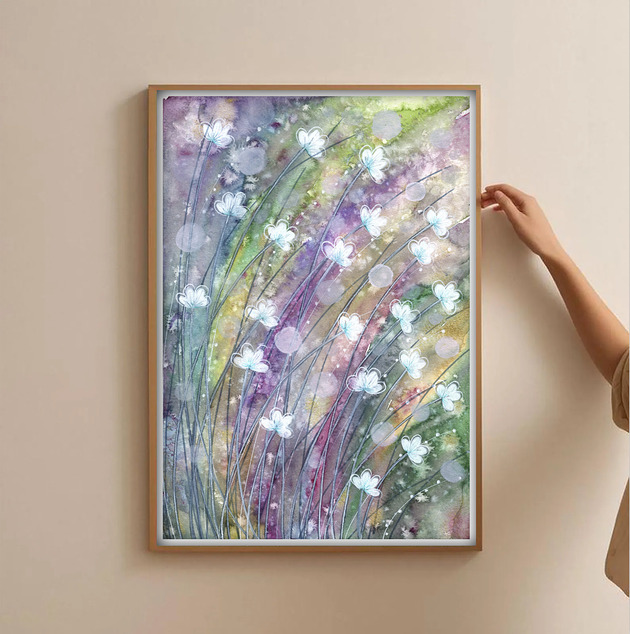obrazy Oryginalna akwarela. Łąka A4