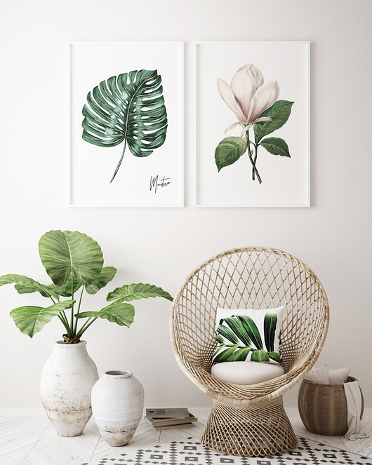 Zestaw plakatów - monstera i magnolia HOG STUDIO