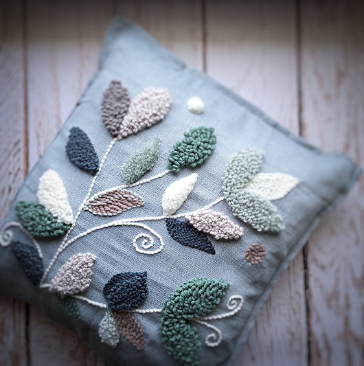 poduszki plecione Poduszka summer green 5 bawełna kwiaty liście japani Boho