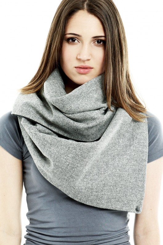 szale damskie Szal Komin Tuba Etola - Tweed HERRINGBONE