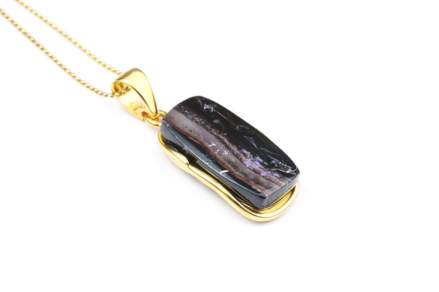 Colare Sugilit złoto Brazi Druse Jewelry