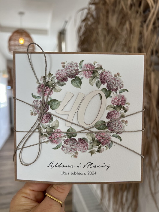 kartki scrapbooking Wyjątkowa kartka ręcznie robiona z okazji 40 rocznicy ślubu