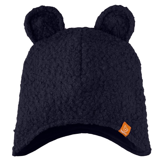 czapki dziecięce Czapka zimowa Boucle z uszami misia  granatowa