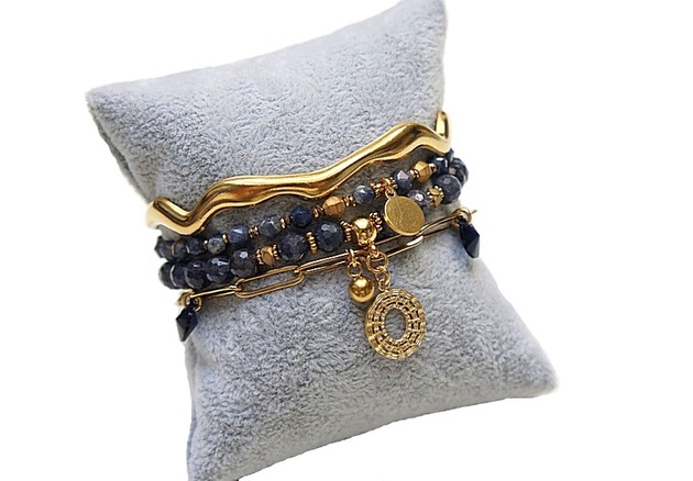 bransoletki z kamieni naturalnych Zestaw bransoletek Szafiry - Szlachetna kolekcja