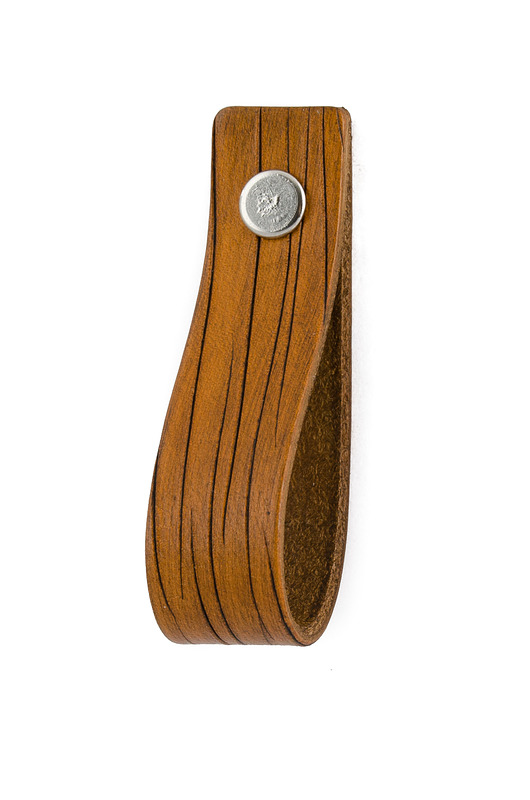 gałki do mebli Skórzany uchwyt meblowy COLORISO TAN WOOD L