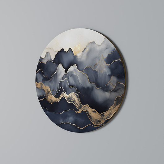 obrazy GOLDEN ALPINE BLISS Obraz okrągły 69cm - dekor dębu