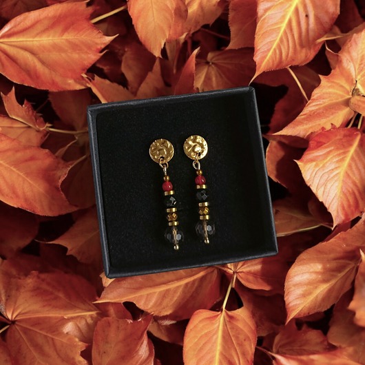 kolczyki z kamieniami Kolczyki jesienne : ozdobne sztyfty