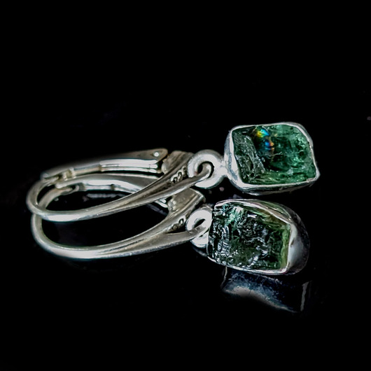 kolczyki srebrne Kolczyki srebrne marine- apatyty