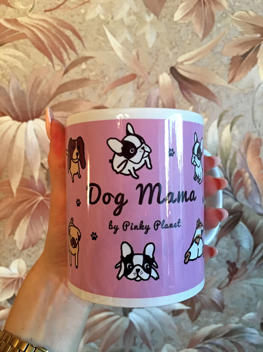 Kubek Dog Mama cz.2,buldog francuski mops corgi Pinky Planet