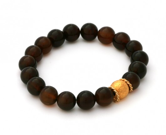 Smokey agate with golden bead. Lavoga