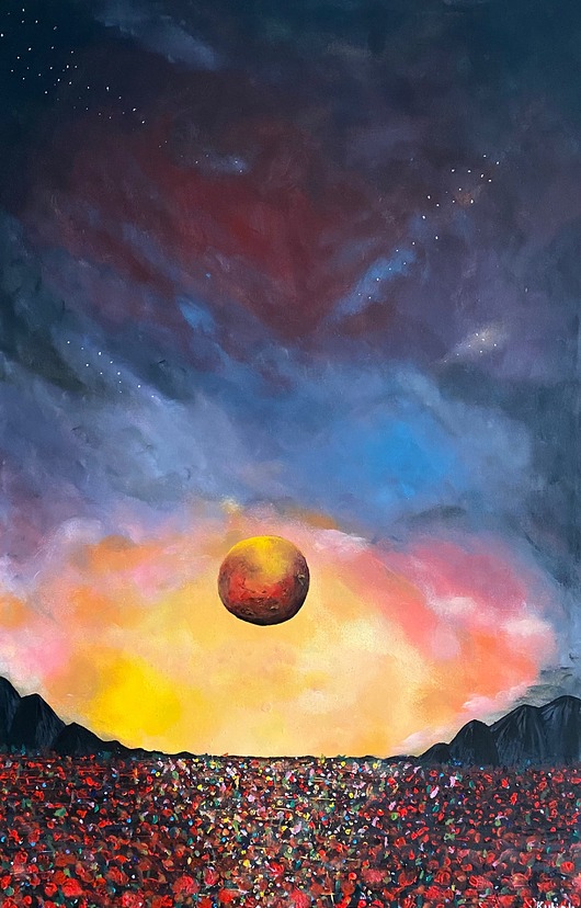 obrazy Maki w blasku Marsa 80x120 cm / Magda Kubiak