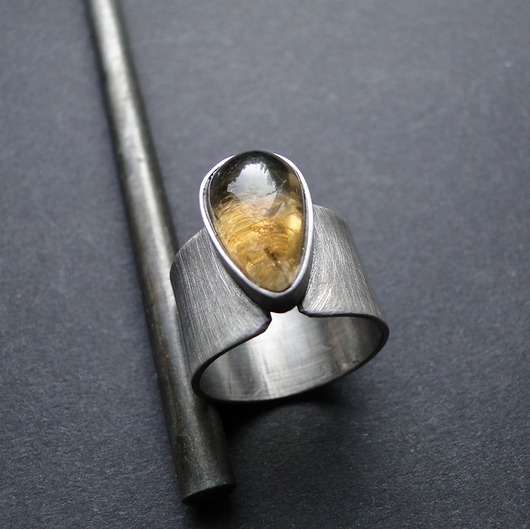 pierścionki srebrne Pierścień słoneczny z cytrynem