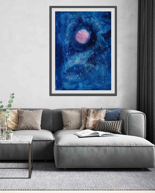 plakaty Plakat Super Moon - Czerwony  Księżyc i niebo