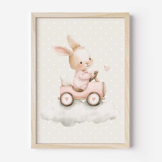 obrazy i plakaty do pokoju dziecięcego Plakat Na Ścianę Dla Dziewczynki Różowe króliczki nr. 9