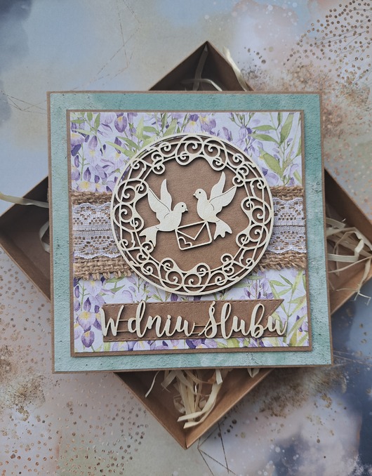 zaproszenia i kartki na ślub Kartka ślubna/ kartka na ślub (w pudełku)