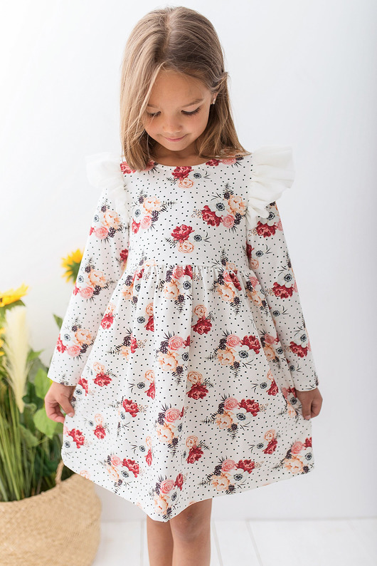 sukienki dla dziewczynki Sukienka dla dziewczynki z falbanką Lily Grey