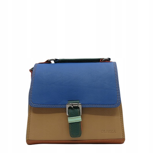 torby na ramię Torebka damska skórzana klasyczna ze skrawków wygodna rączka OLIVKA