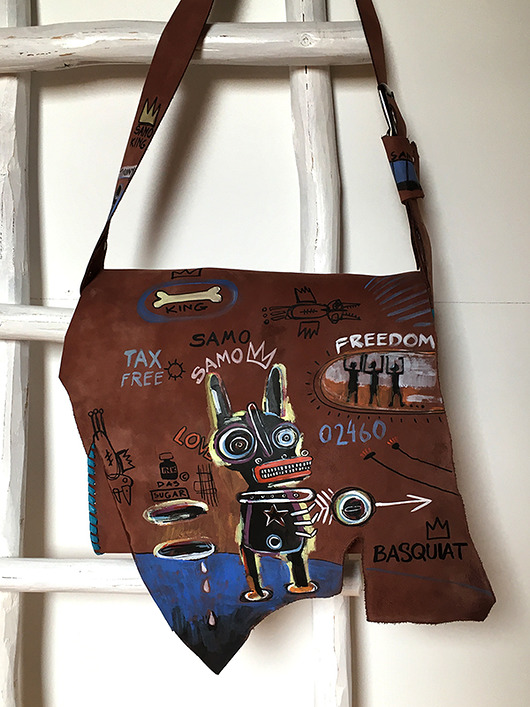 skórzana torba, pop art, Basquiat martuch