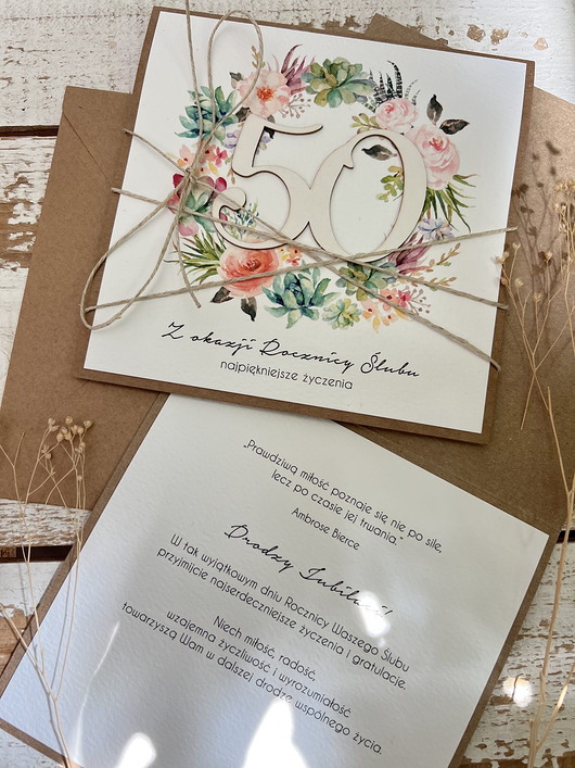 kartki scrapbooking Wyjątkowa kartka ręcznie robiona z okazji 50 rocznicy ślubu
