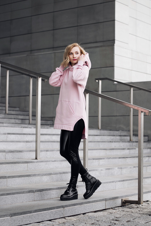 bluza z kapturem damska Bluza Long Wolf Hoodie