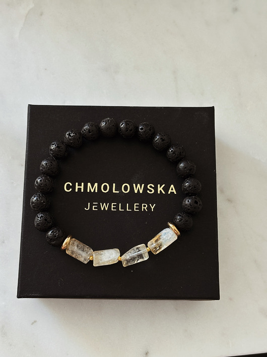 biżuteria męska Bransoletka męska Cytryn i Lawa